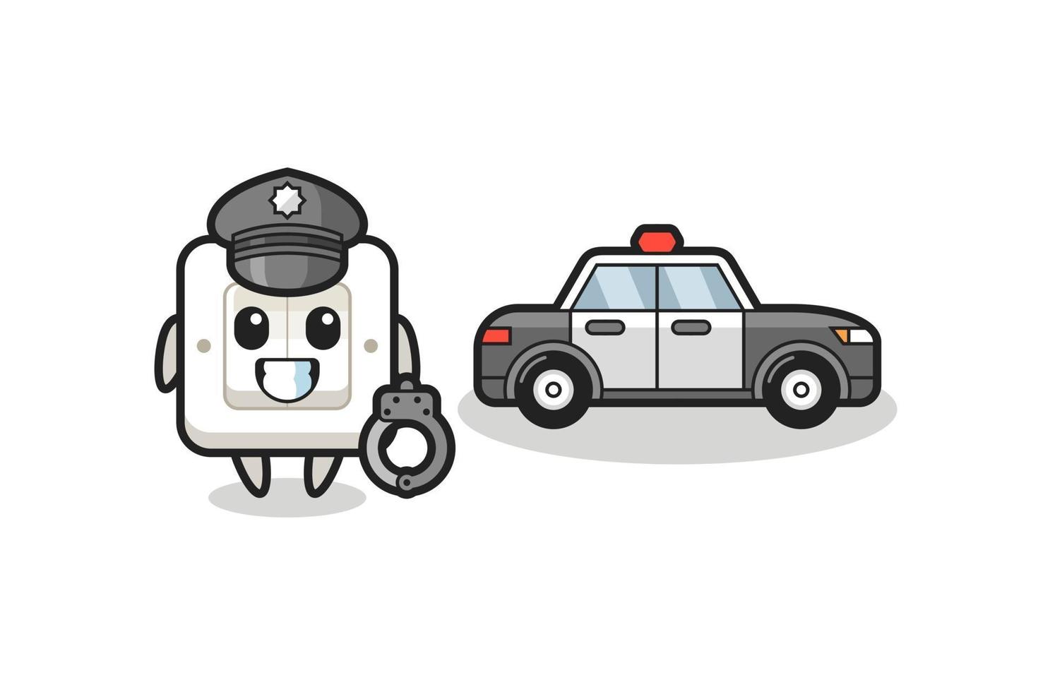 mascotte de dessin animé d'interrupteur d'éclairage en tant que police vecteur