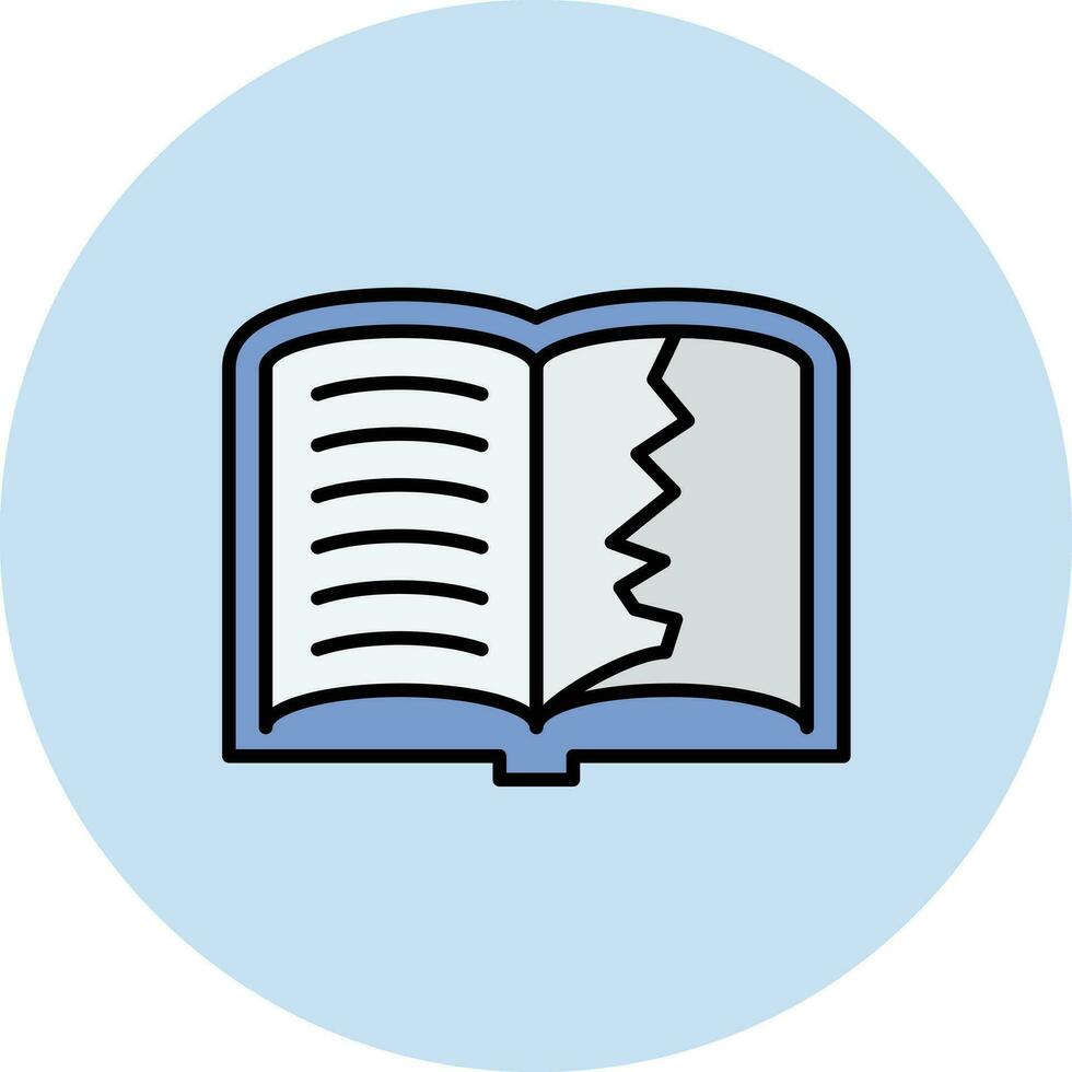 icône de vecteur de livre déchiré