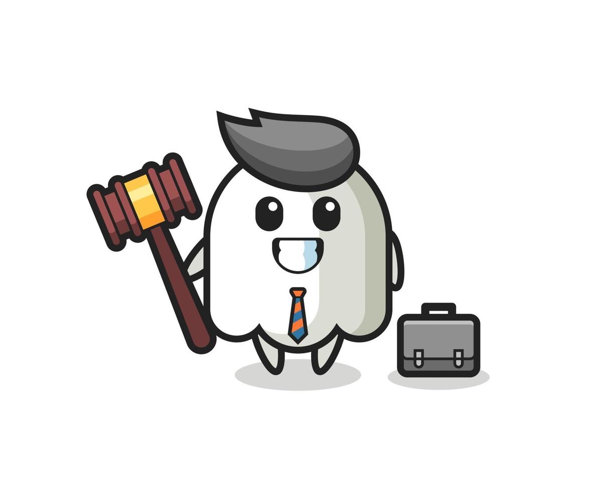 illustration de la mascotte fantôme en tant qu'avocat vecteur