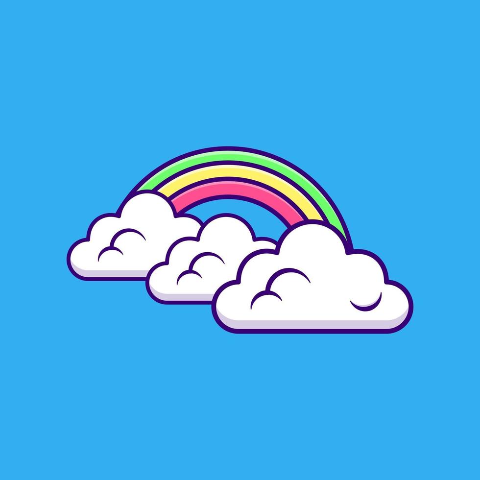 icône ou logo nuage et arc-en-ciel isolé vecteur