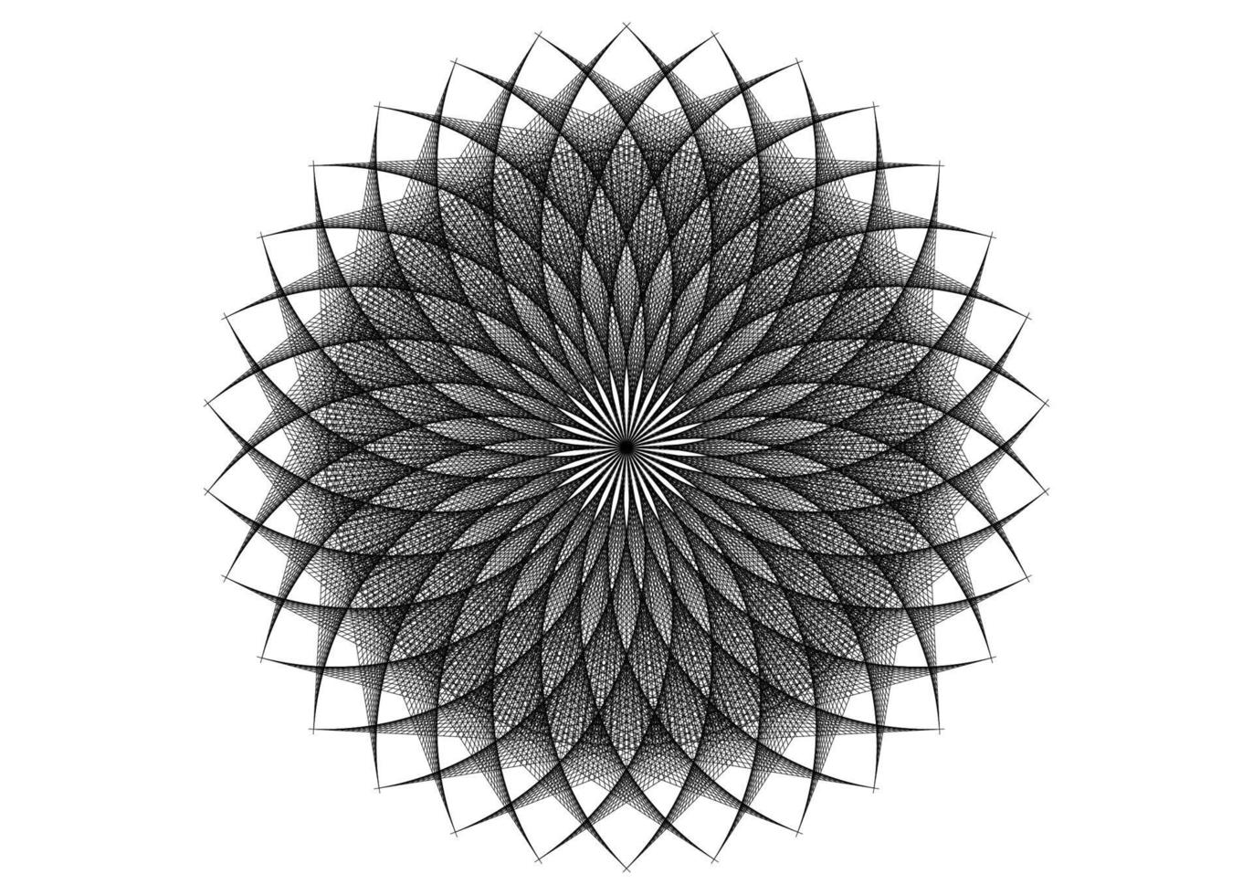 mandala de fleur d'art de chaîne, géométrie sacrée de symbole de graine de vie. logo vecteur