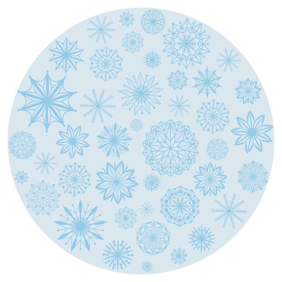 rond modèle avec flocons de neige vecteur illustration