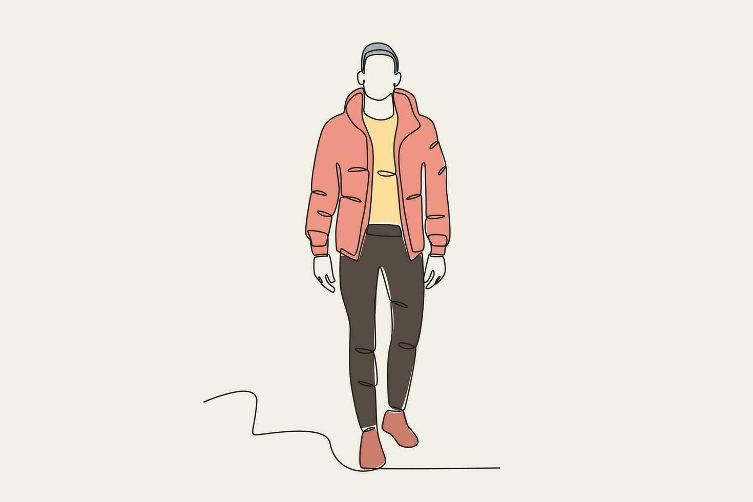 Couleur illustration de une homme portant hiver vêtements vecteur