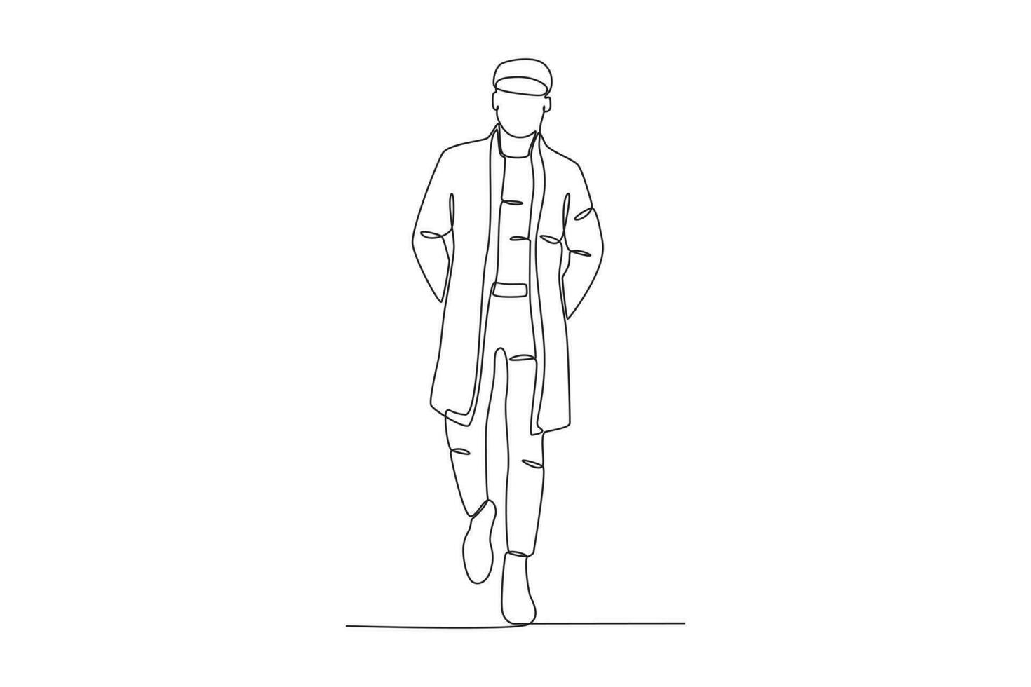 une homme portant style hiver vêtements vecteur