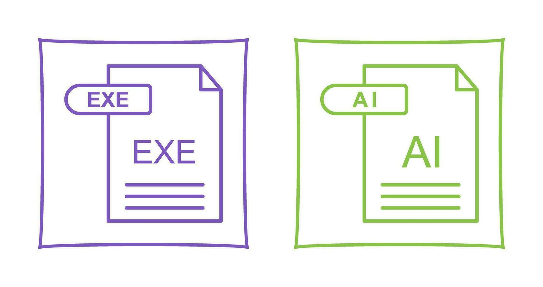 ai et EXE icône vecteur
