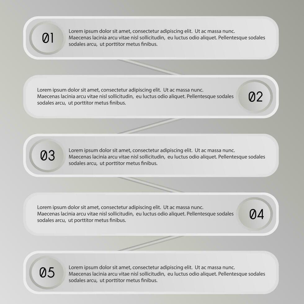 infographie conception vecteur et commercialisation Icônes pouvez être utilisé pour flux de travail mise en page, diagramme, annuel rapport, la toile conception. affaires concept avec 5 choix, pas ou processus sur gris Contexte.