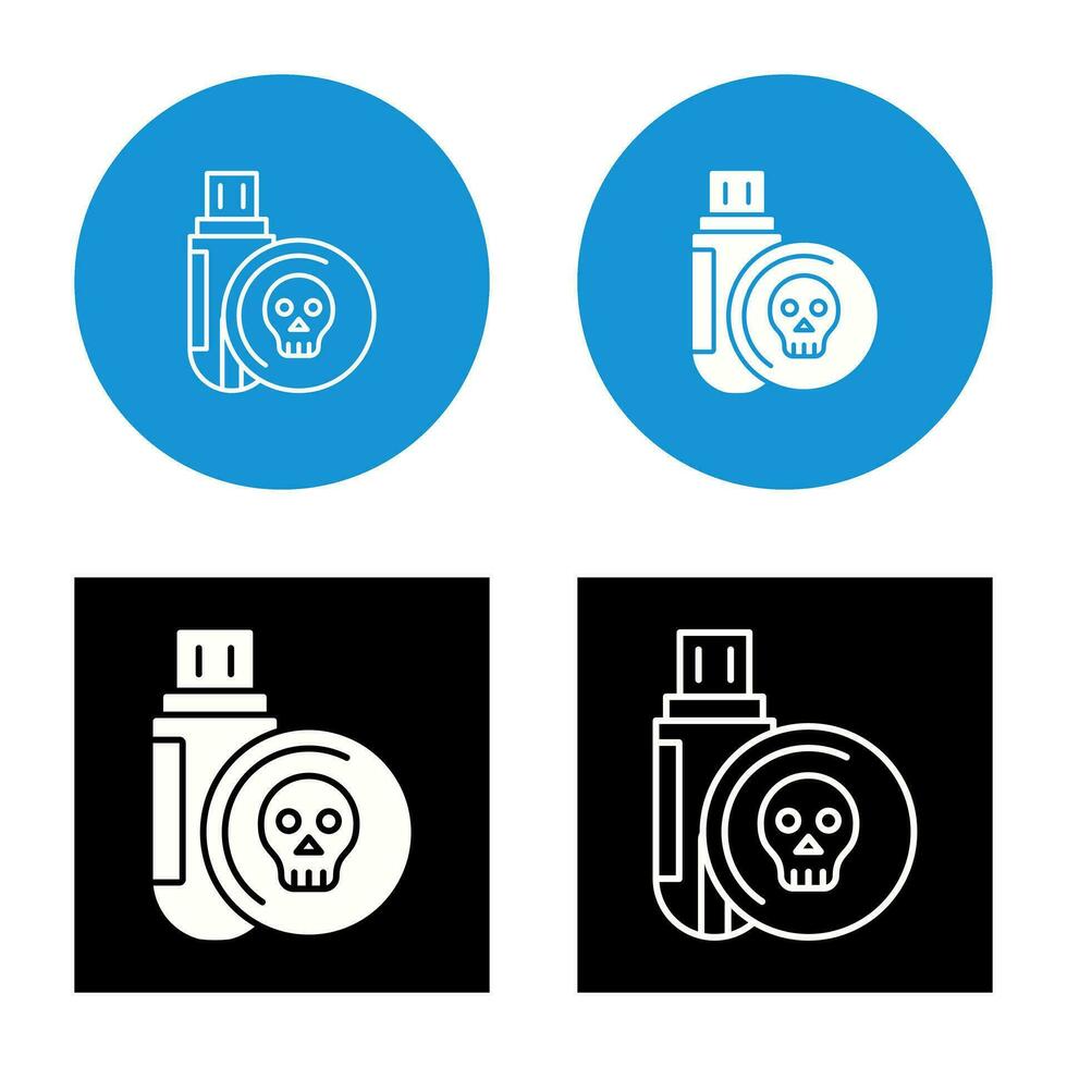 icône de vecteur de lecteur usb infecté