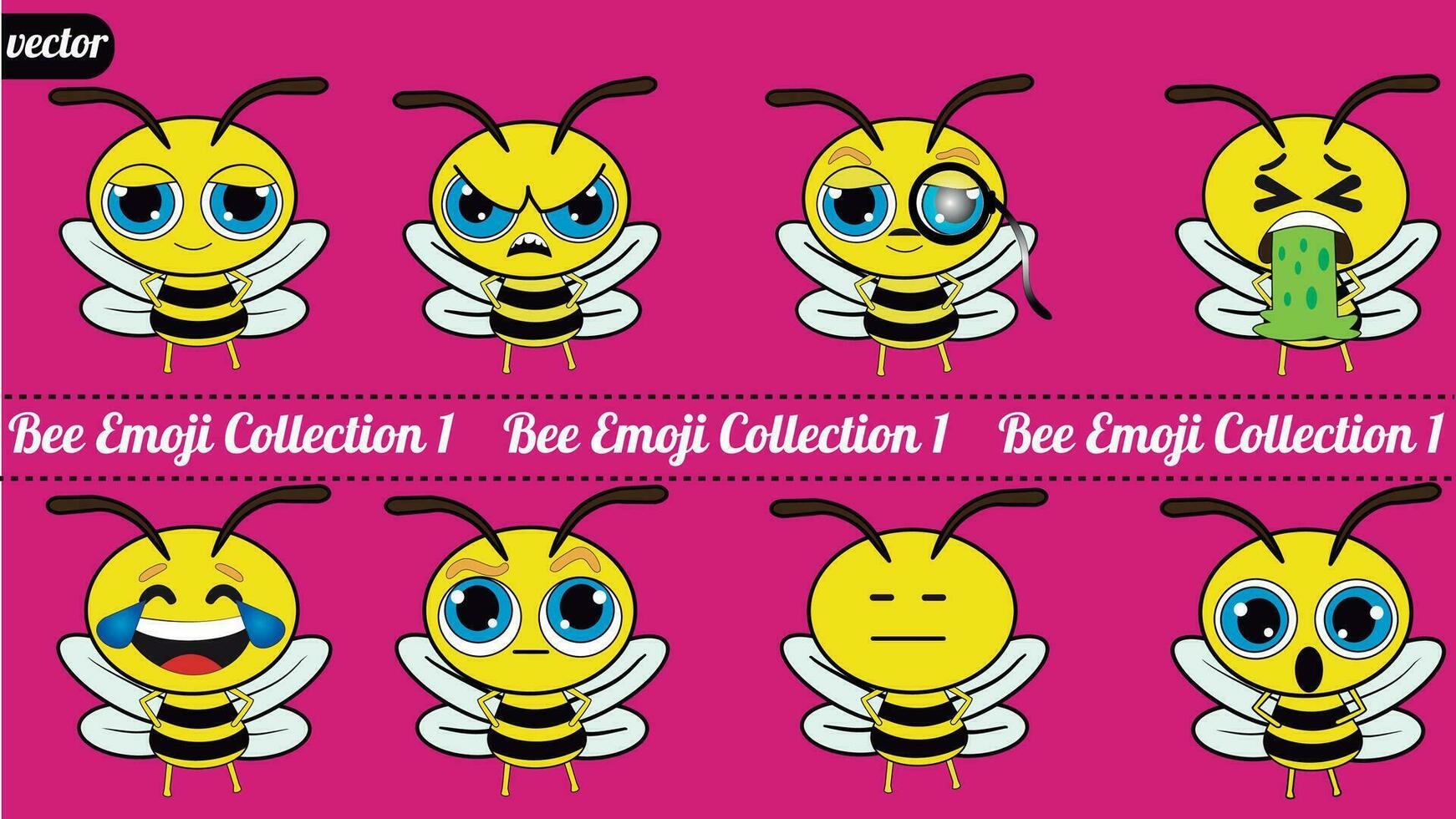 cette charmant abeille emoji pack Caractéristiques un adorable peu abeille dans une variété de angles et expressions. là sont Trois collections de abeille émoticônes je fabriqué avec génial se soucier. vecteur