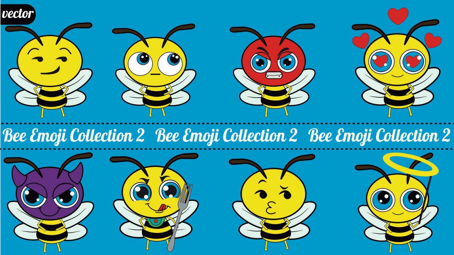 cette charmant abeille emoji pack Caractéristiques un adorable peu abeille dans une variété de angles et expressions. là sont Trois collections de abeille émoticônes je fabriqué avec génial se soucier. vecteur