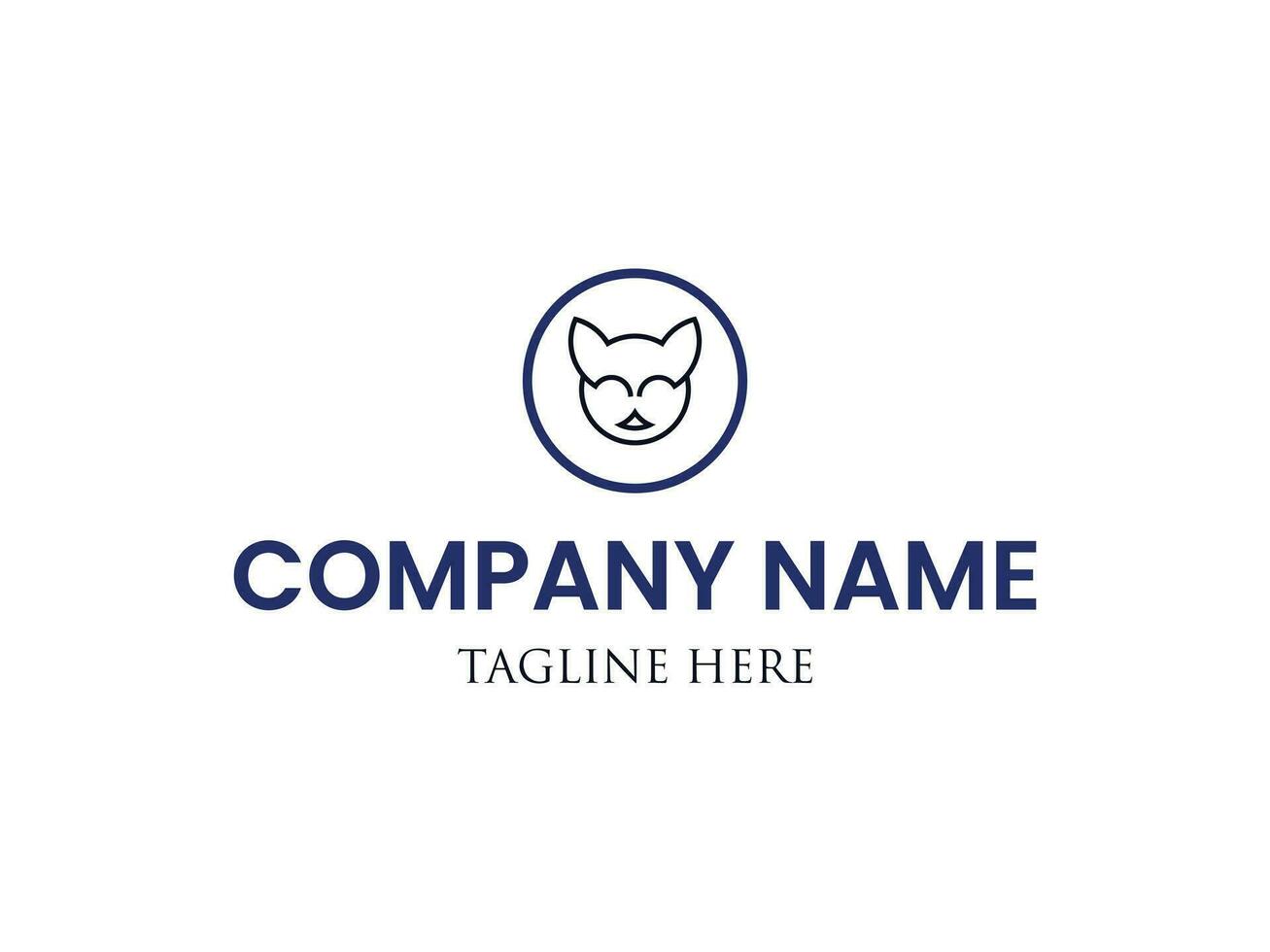 chat tête logo conception vecteur modèle