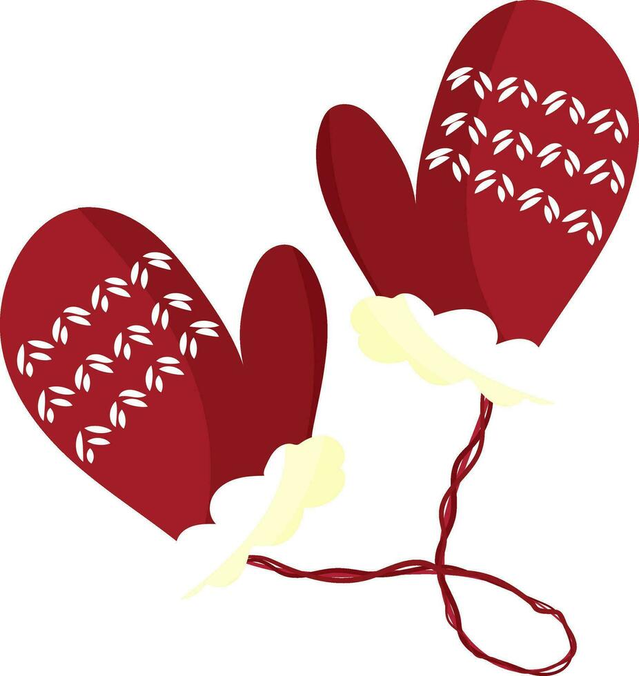 rouge tricoté Mitaines avec fourrure. Noël illustration. haute qualité vecteur illustration.