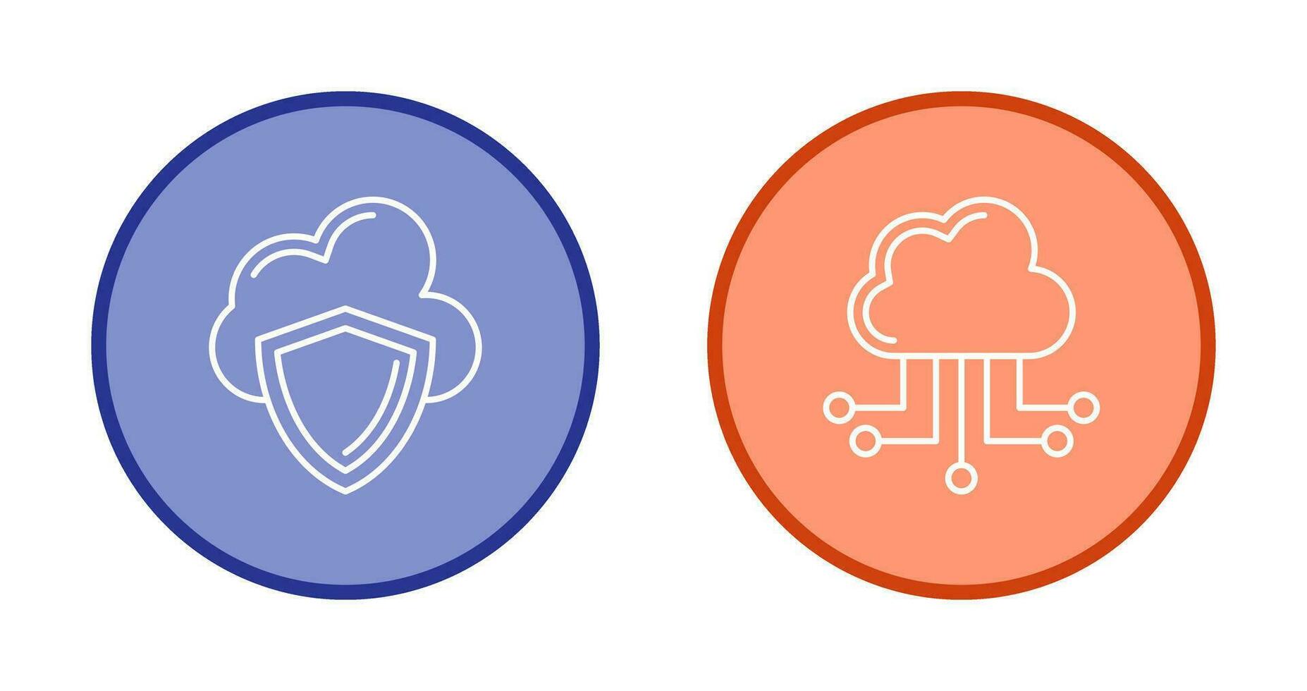 nuage l'informatique et bouclier icône vecteur