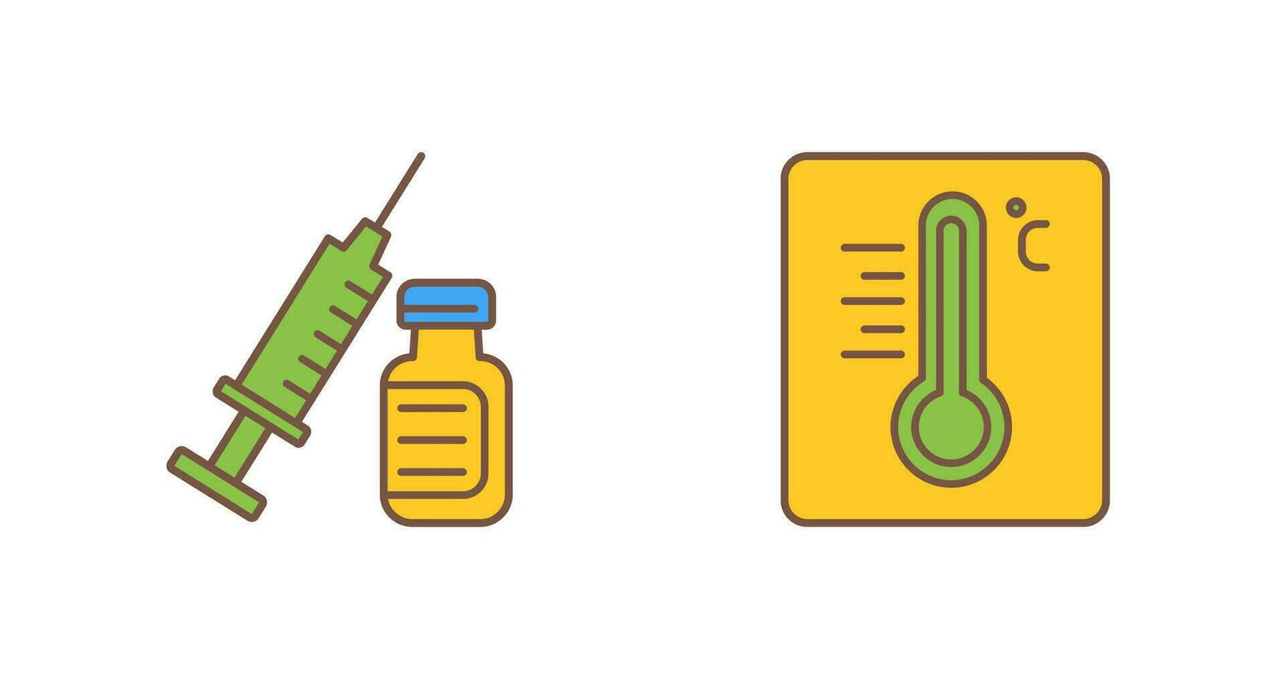 seringue et thermomètre icône vecteur