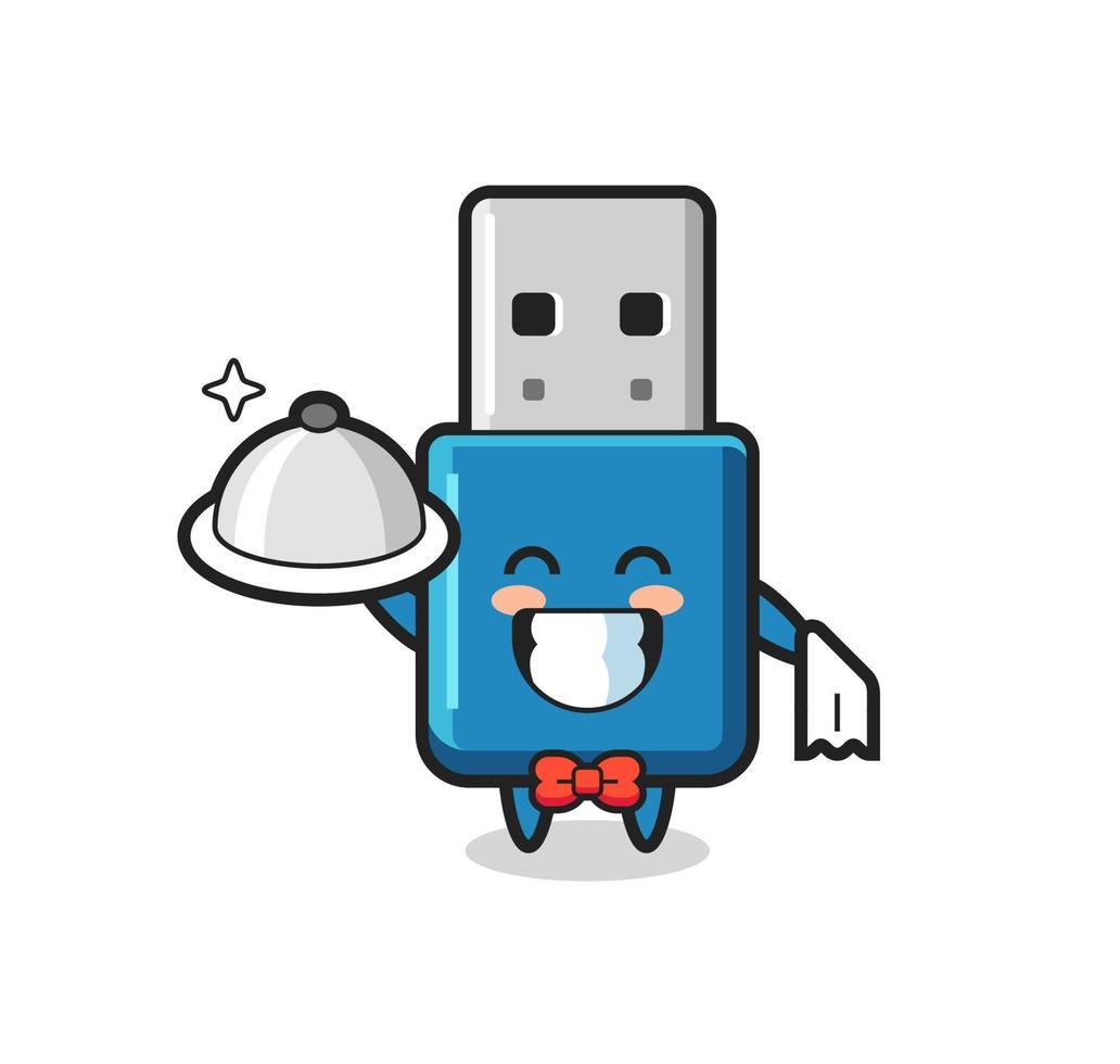 mascotte de personnage de clé USB en tant que serveurs vecteur