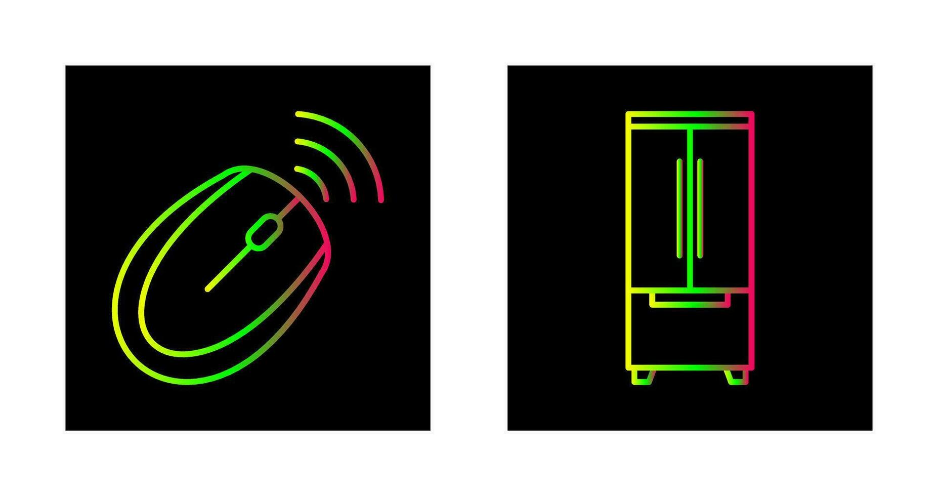 Souris et réfrigérateur icône vecteur