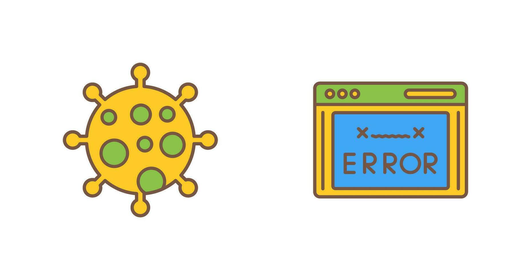 virus et Erreur code icône vecteur