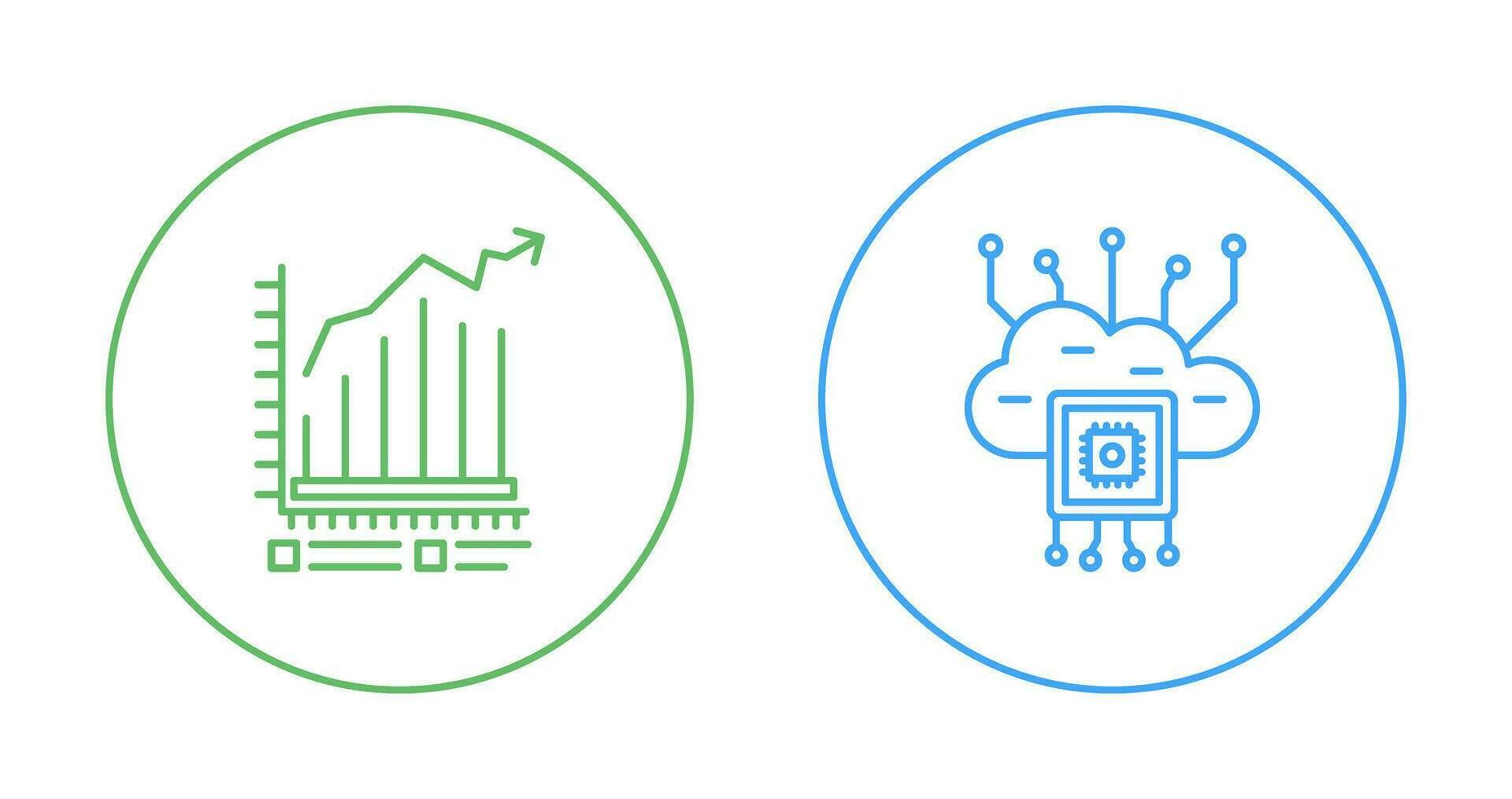 bar graphique et nuage l'informatique icône vecteur