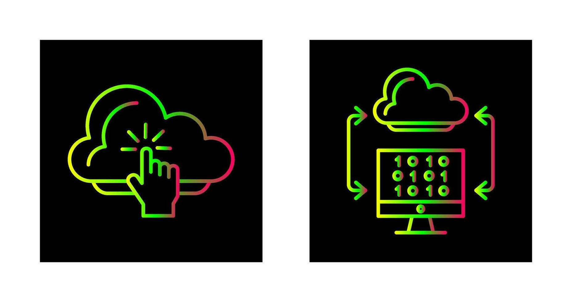 nuage l'informatique et nuage codage icône vecteur