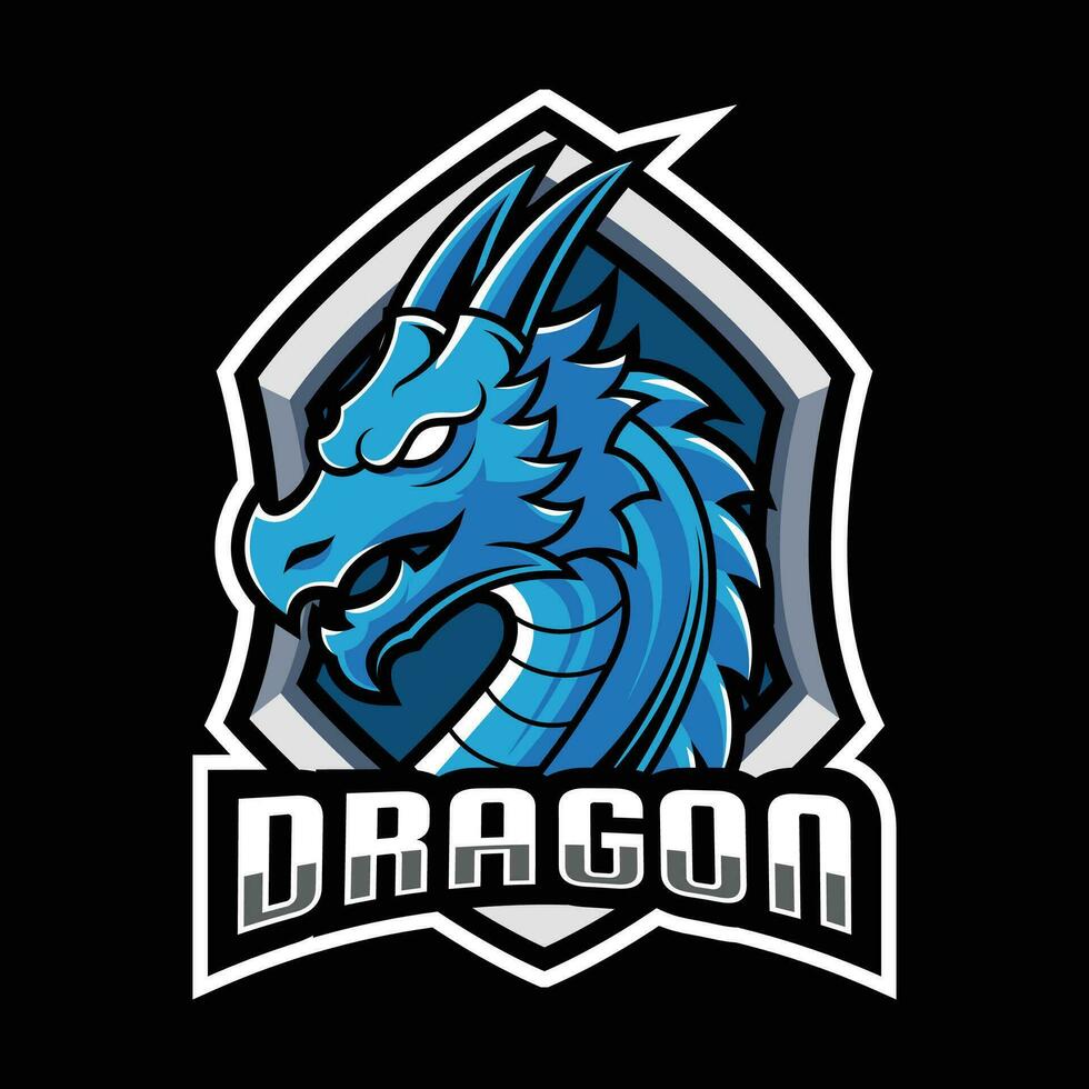 dragon esport mascotte logo vecteur