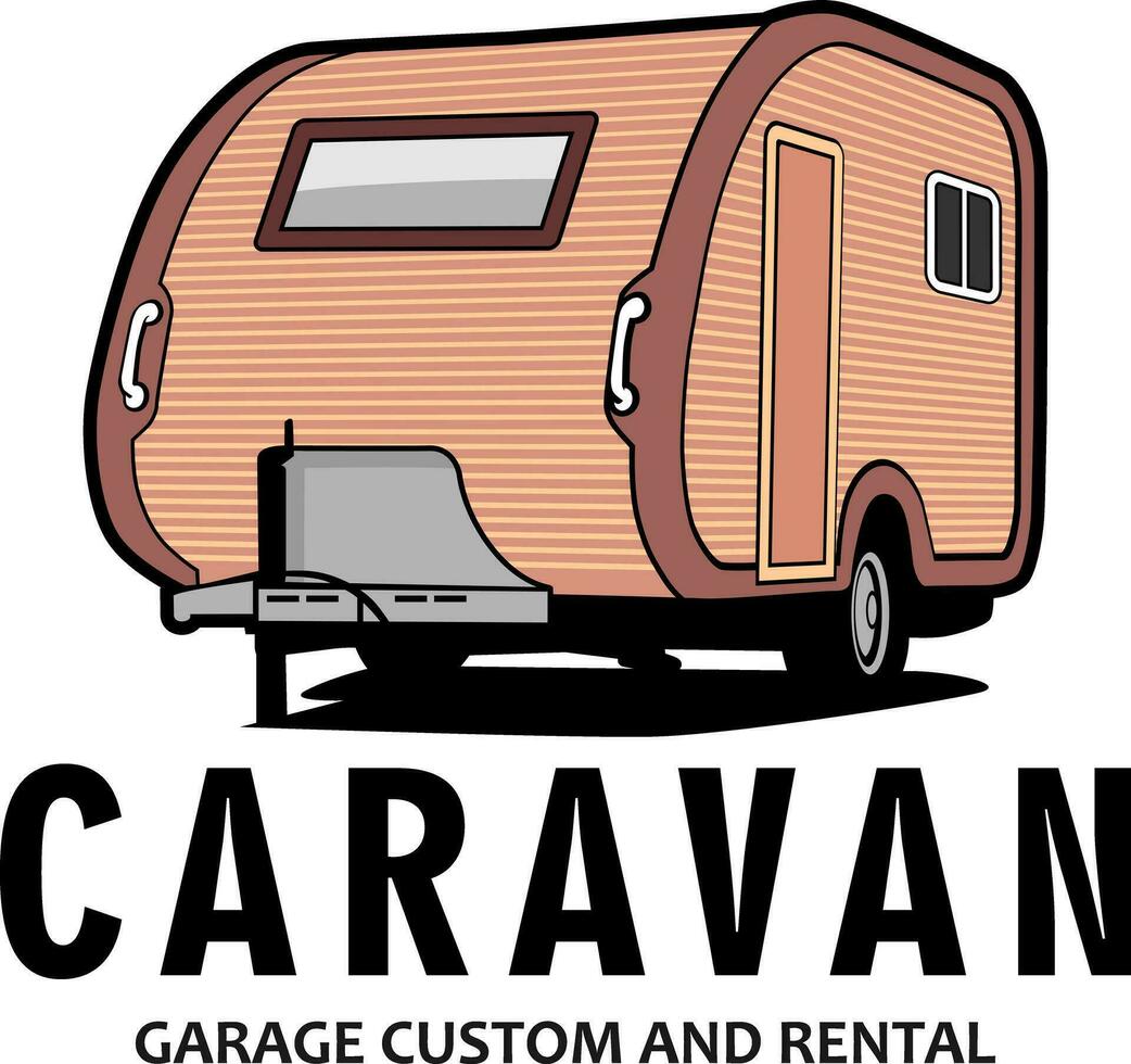 caravane un camion classique logo conception vecteur
