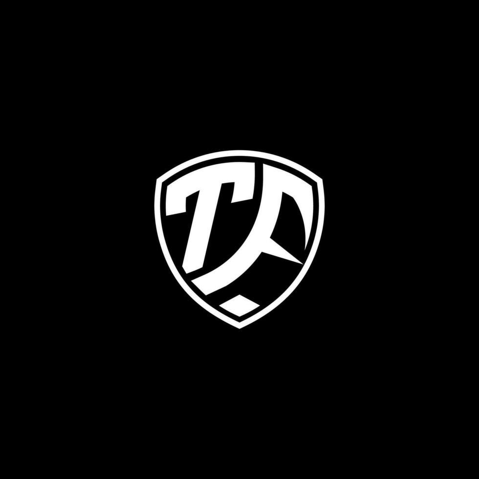 tf initiale lettre dans moderne concept monogramme bouclier logo vecteur