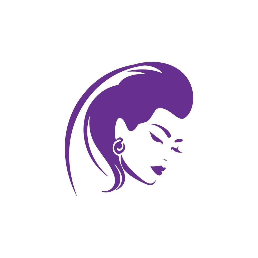 logo de fille icône vecteur femme silhouette femelle conception