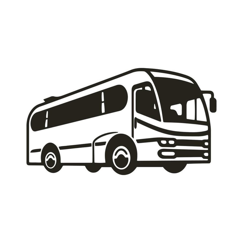 logo de autobus icône école autobus vecteur isolé transport autobus silhouette conception noir autobus