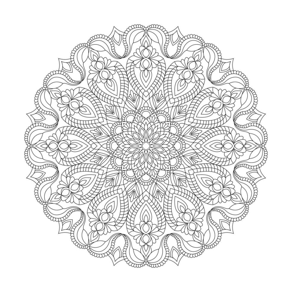 adulte spirituel équilibre mandala coloration livre page pour kdp livre intérieur vecteur