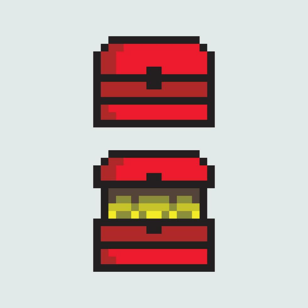 une pixel art illustration de deux rouge des boites vecteur