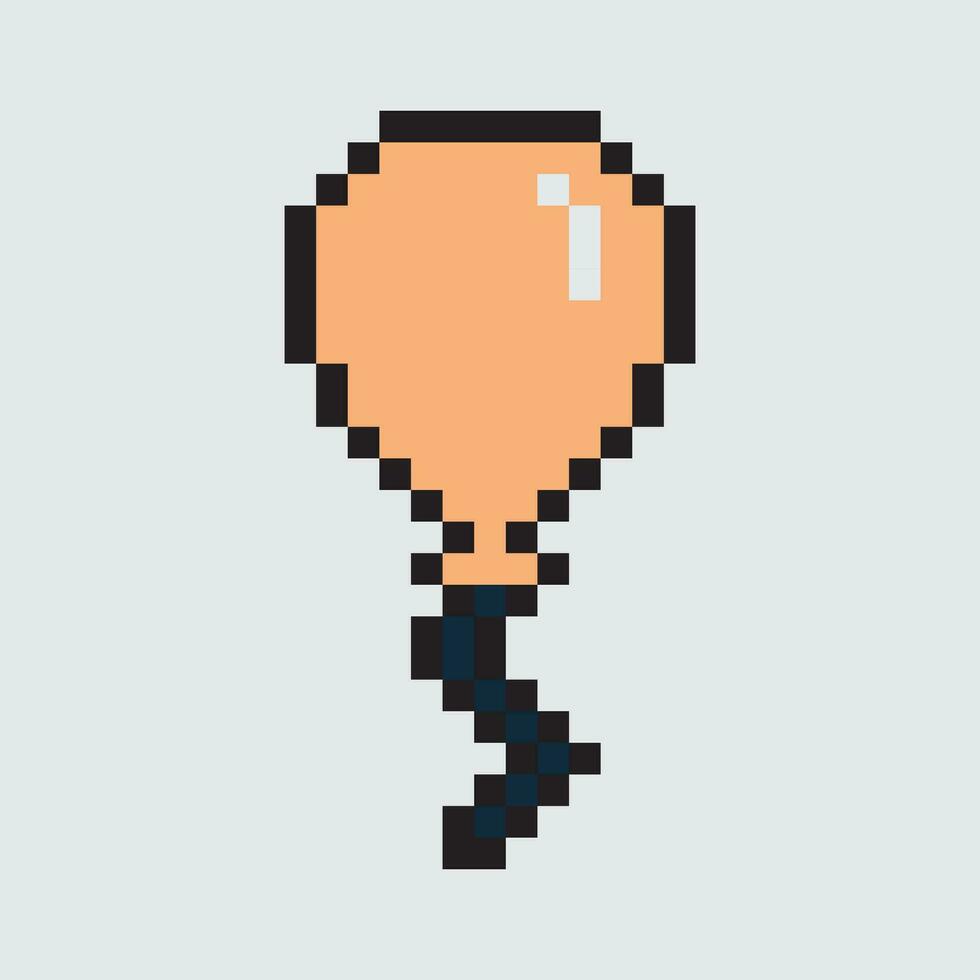 une pixel art ballon avec une noir corde vecteur