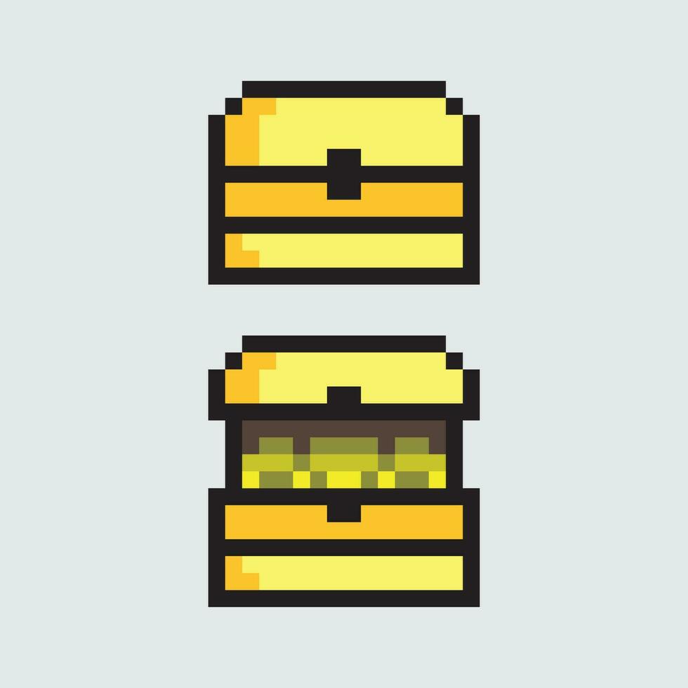 une pixel art illustration de deux coffres vecteur
