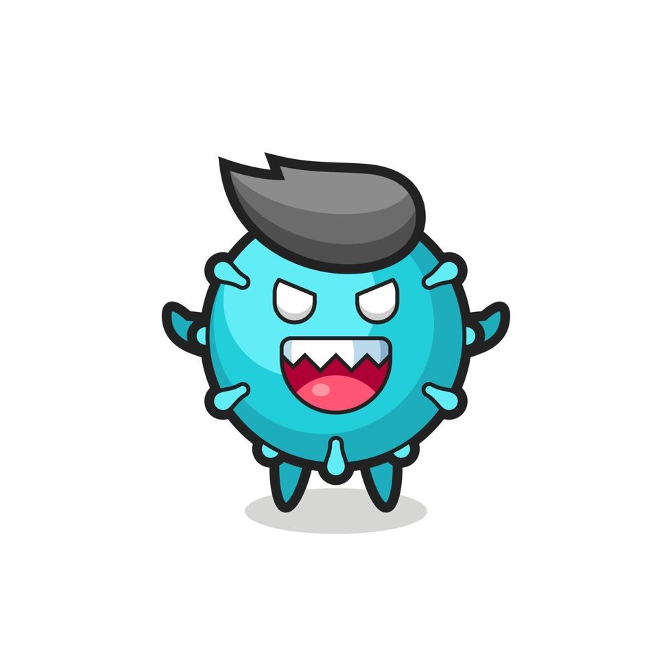 illustration du personnage mascotte du virus maléfique vecteur