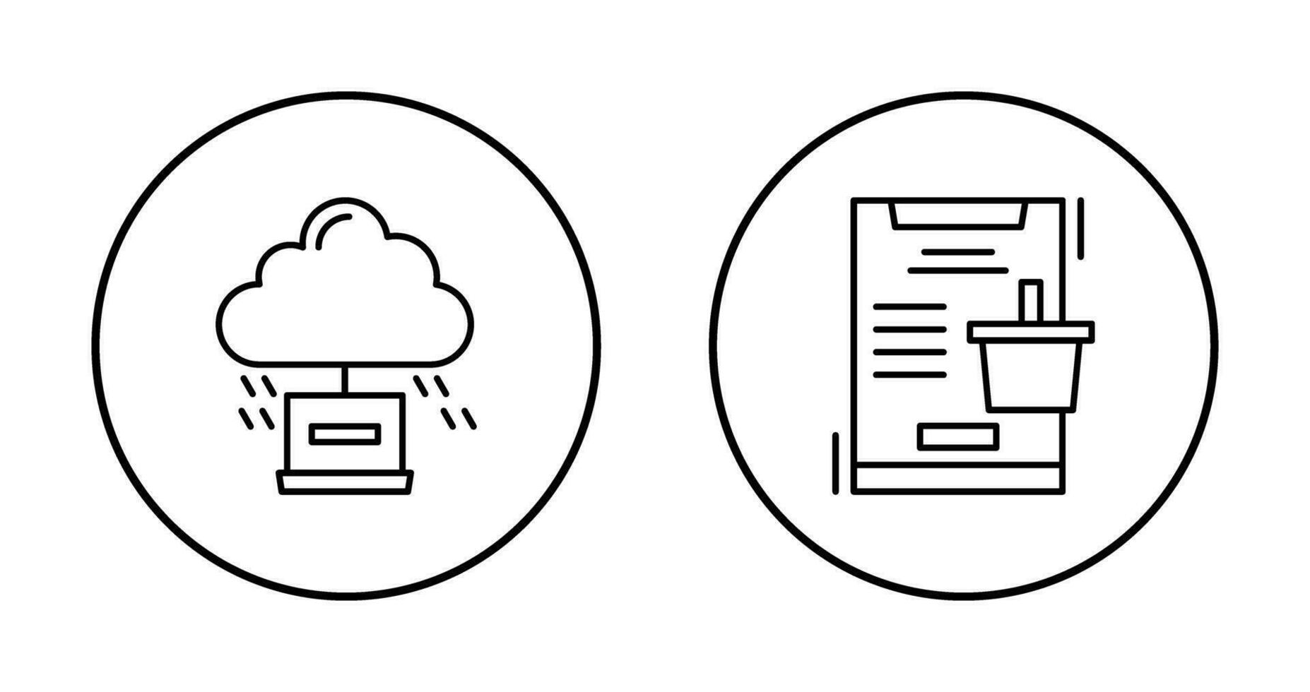 nuage l'informatique et en ligne achats icône vecteur