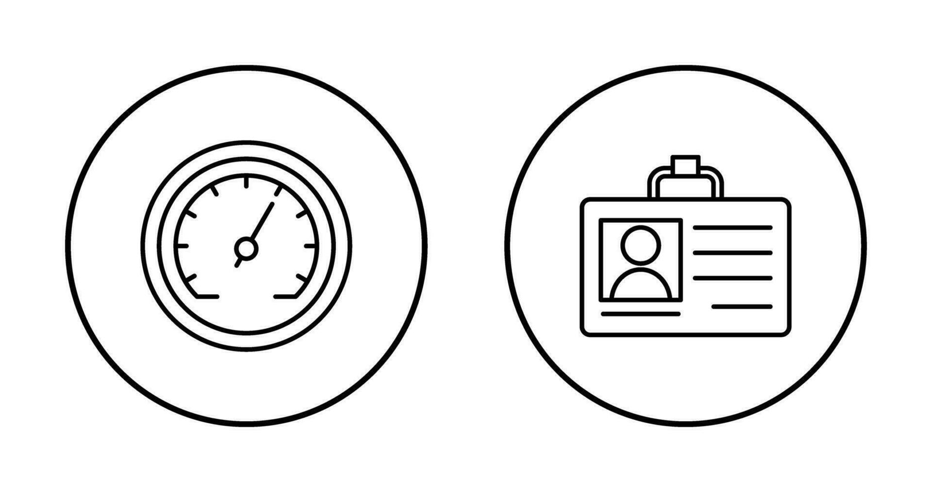 id carte et compteur de vitesse icône vecteur