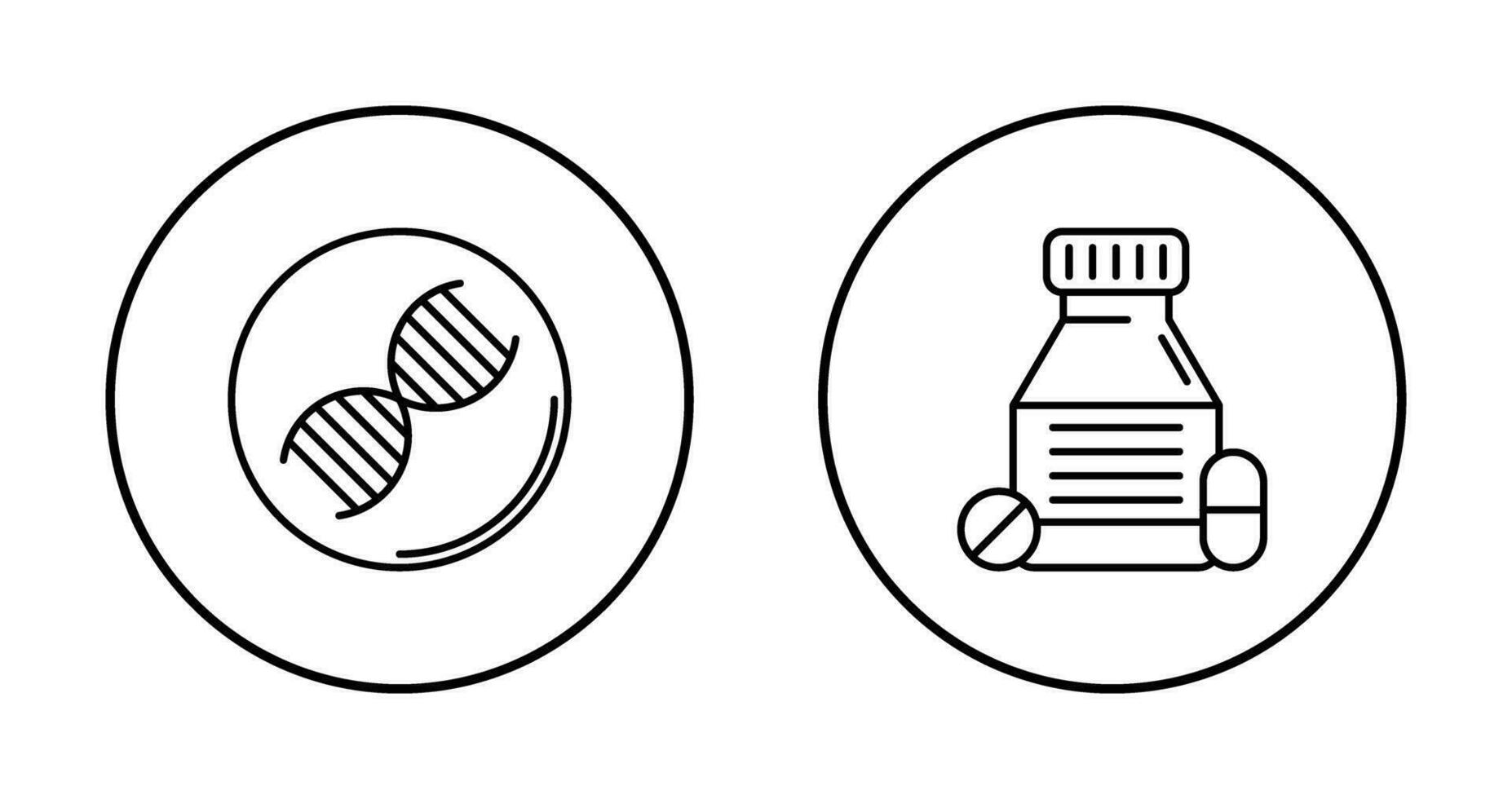 ADN et comprimés icône vecteur
