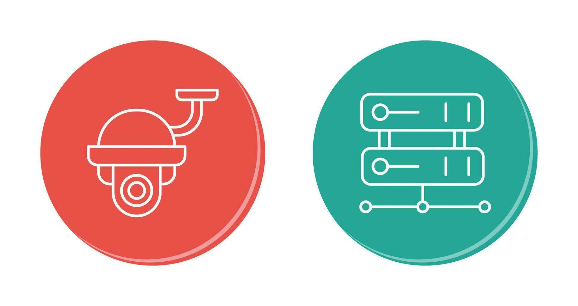 Sécurité caméra et serveur icône vecteur