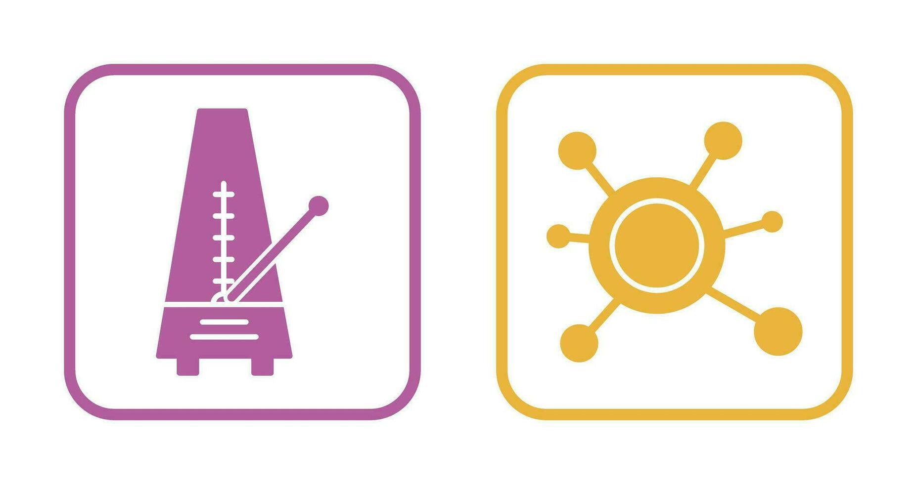 métronome et molécule icône vecteur