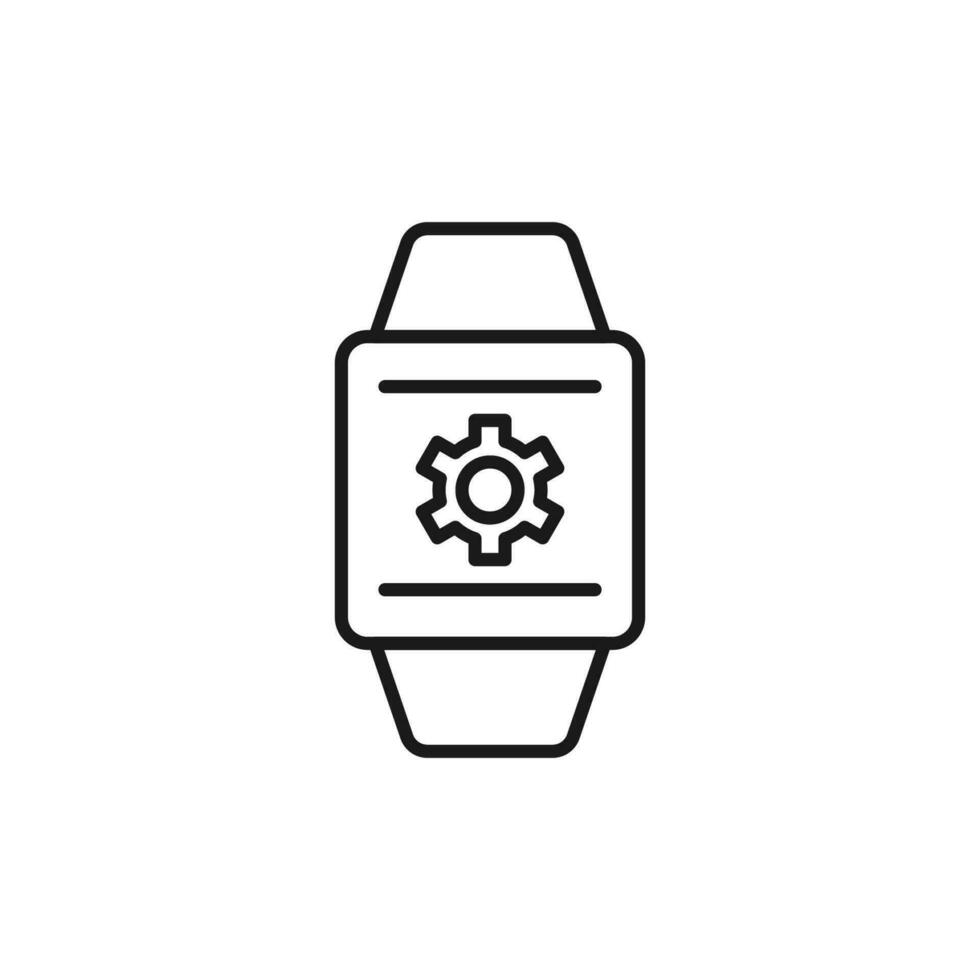 équipement par montre-bracelet isolé ligne icône. parfait pour la toile des sites, applications, interface utilisateur, l'Internet, magasins, magasins. Facile image tiré avec noir mince ligne vecteur