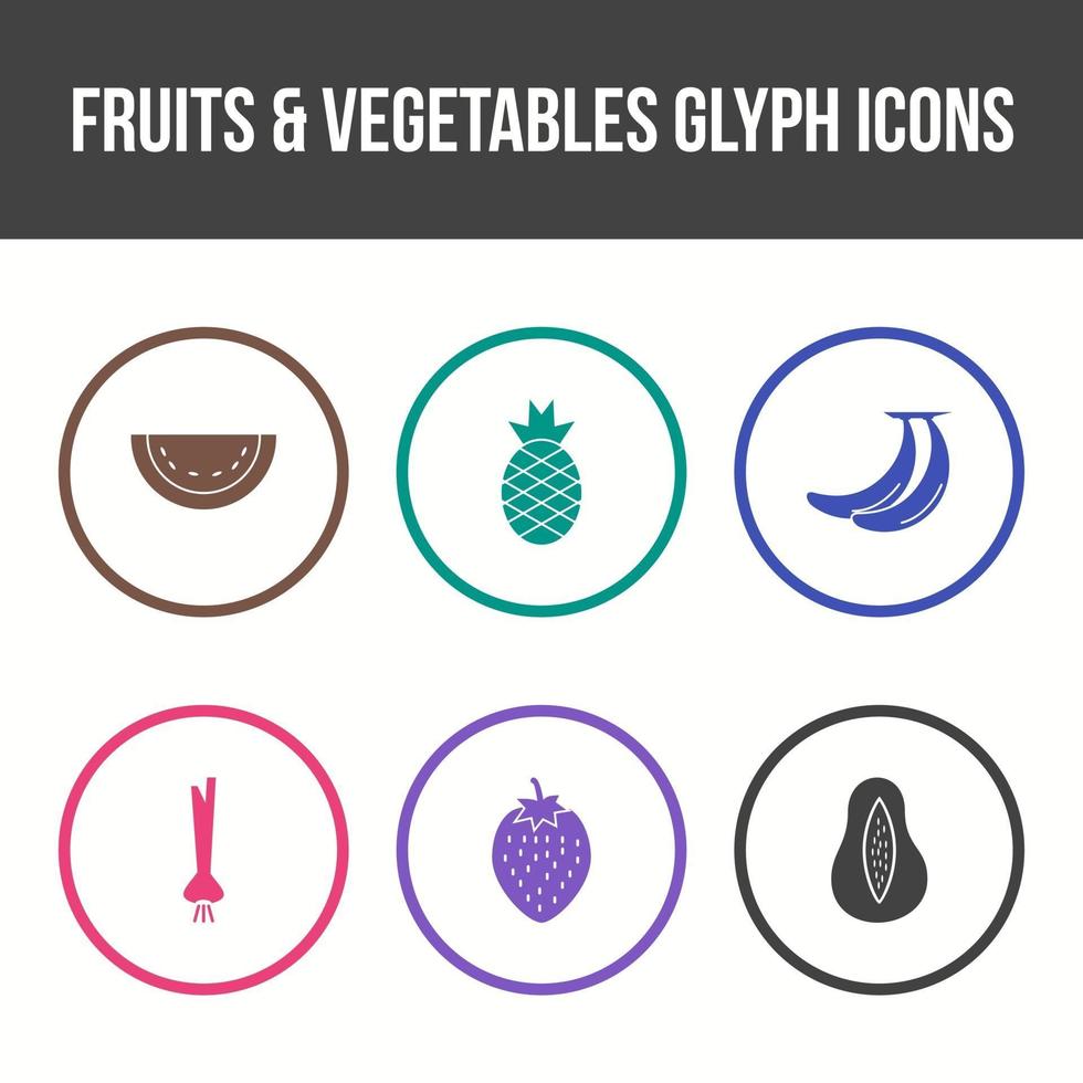 ensemble d'icônes vectorielles de fruits et légumes uniques vecteur