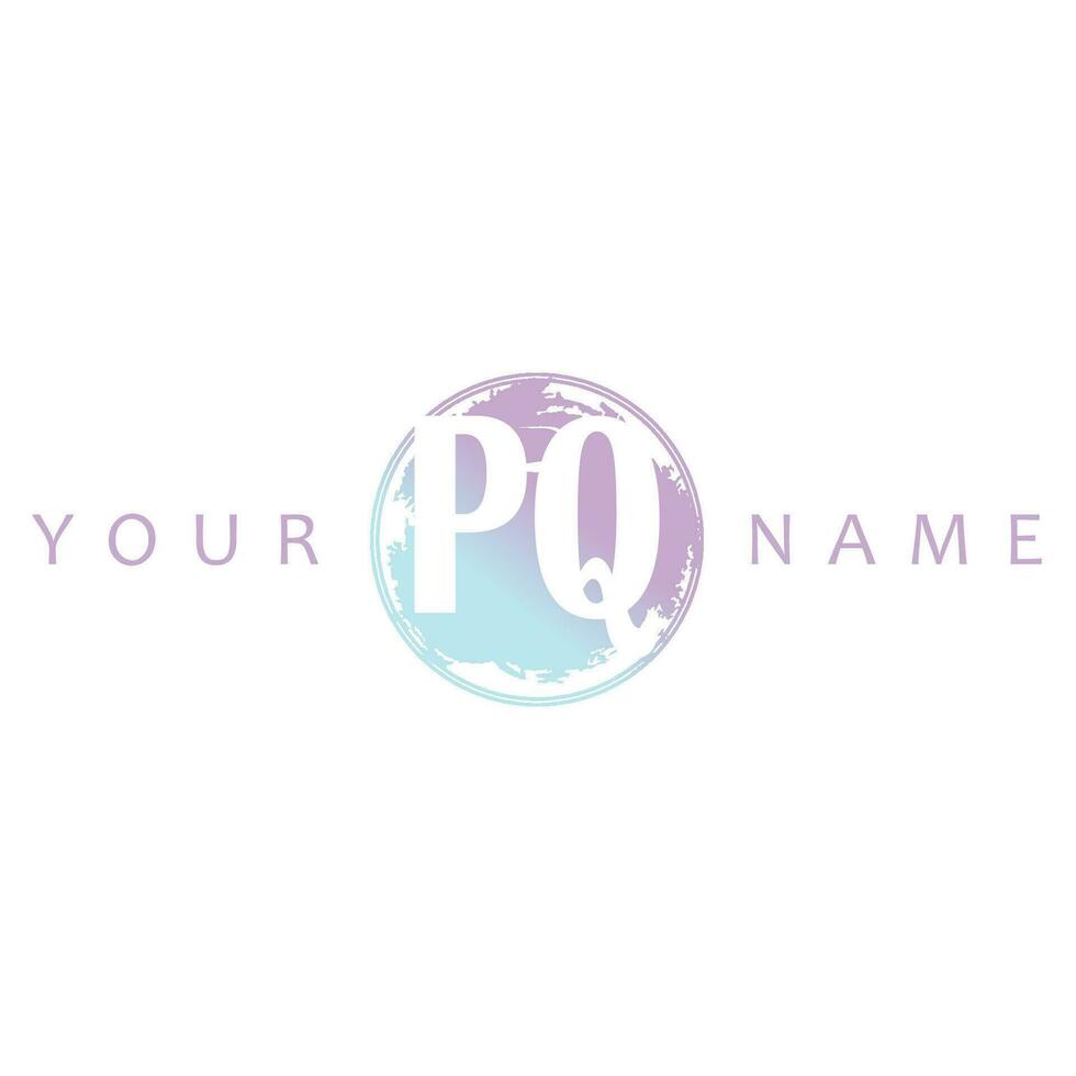pq initiale logo aquarelle vecteur conception