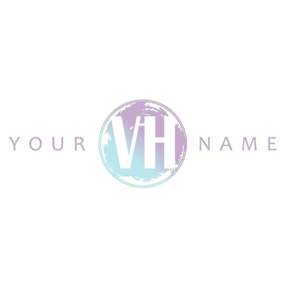 vh initiale logo aquarelle vecteur conception