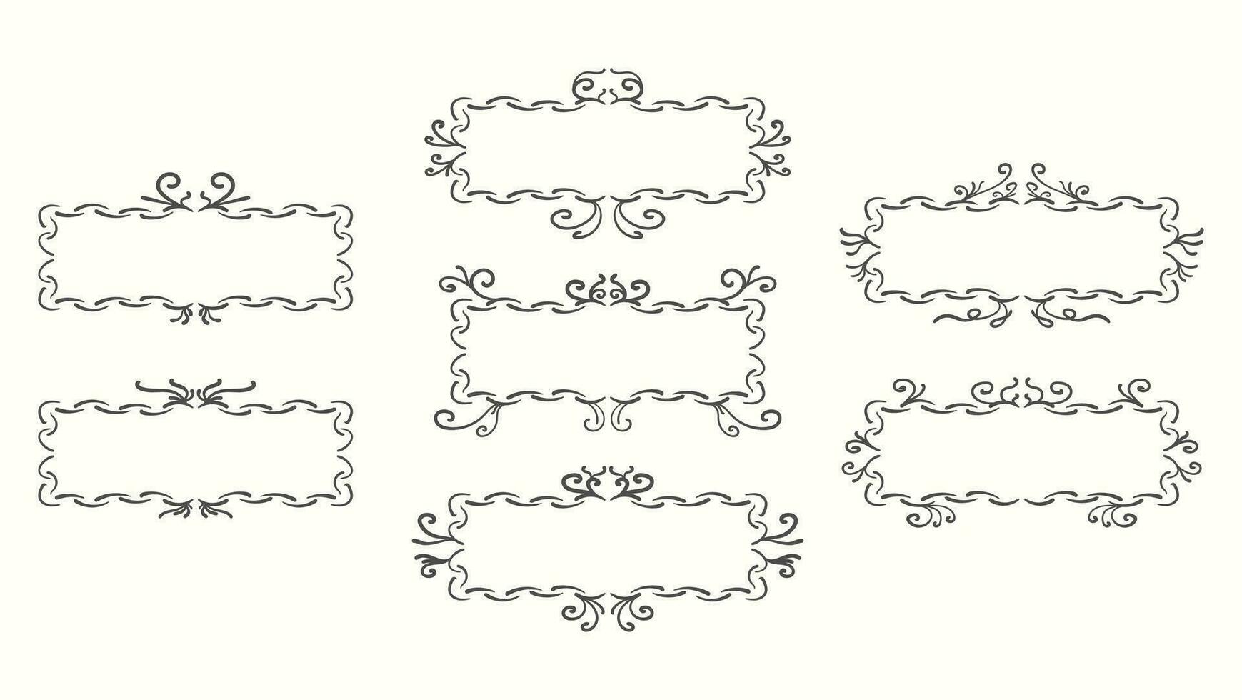 calligraphique ornemental Cadre. décoratif ancien rectangle Cadre et rétro vecteur