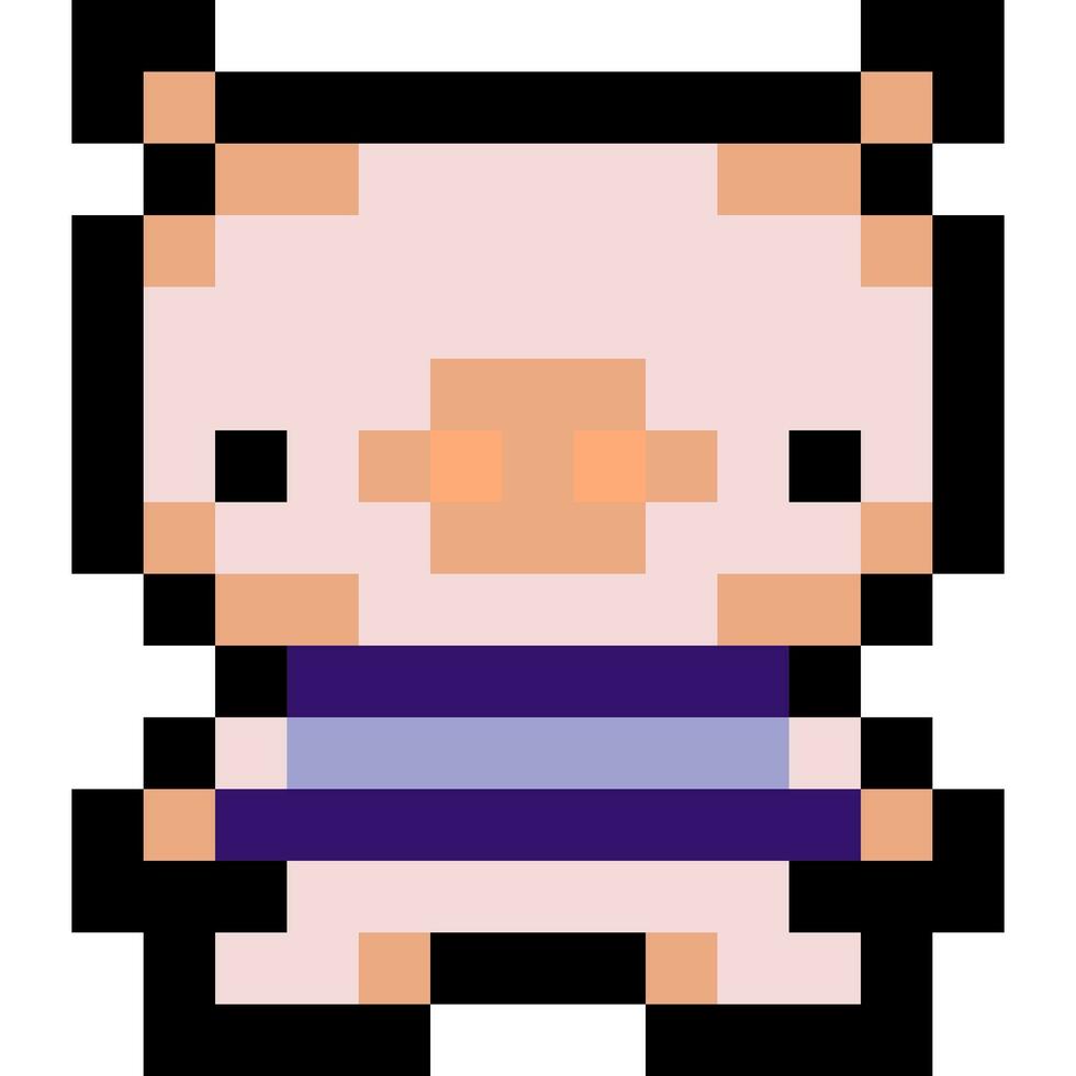 porc dessin animé icône dans pixel style vecteur