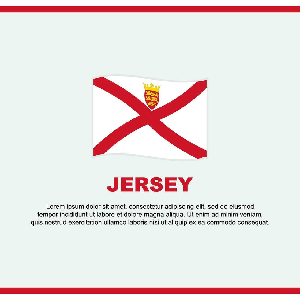 Jersey drapeau Contexte conception modèle. Jersey indépendance journée bannière social médias poste. Jersey conception vecteur