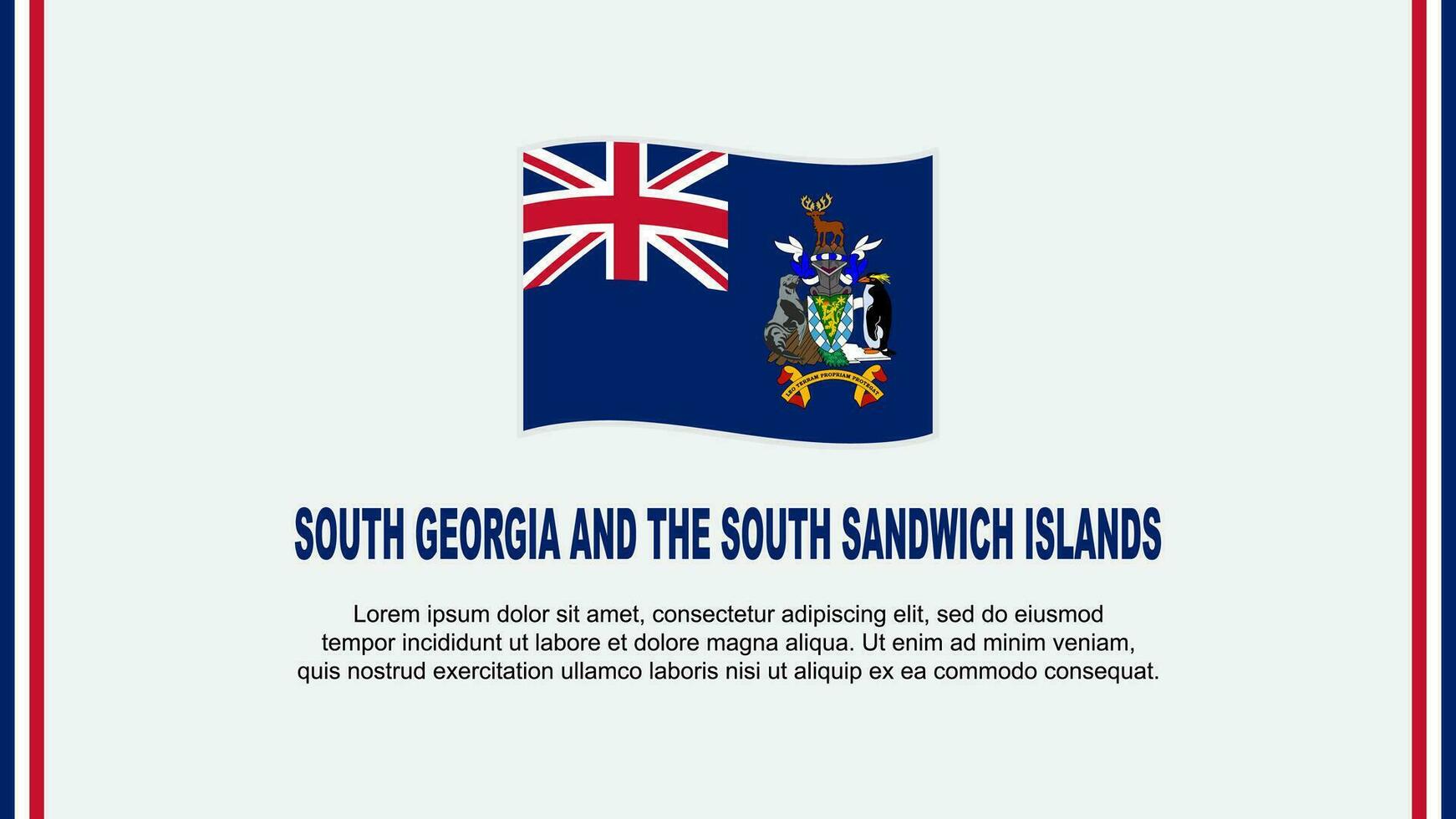 Sud Géorgie et le Sud sandwich îles drapeau abstrait Contexte conception modèle. indépendance journée bannière social médias vecteur illustration. dessin animé
