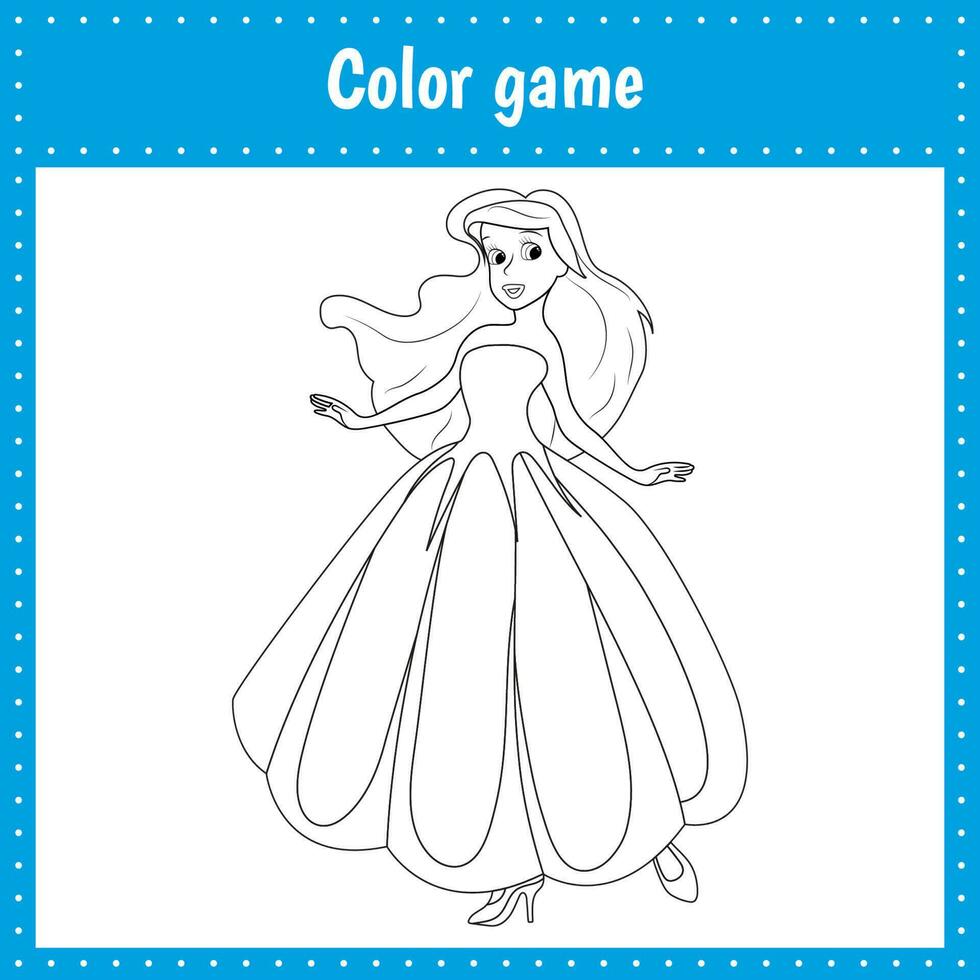 coloration page de une Princesse Cendrillon vecteur