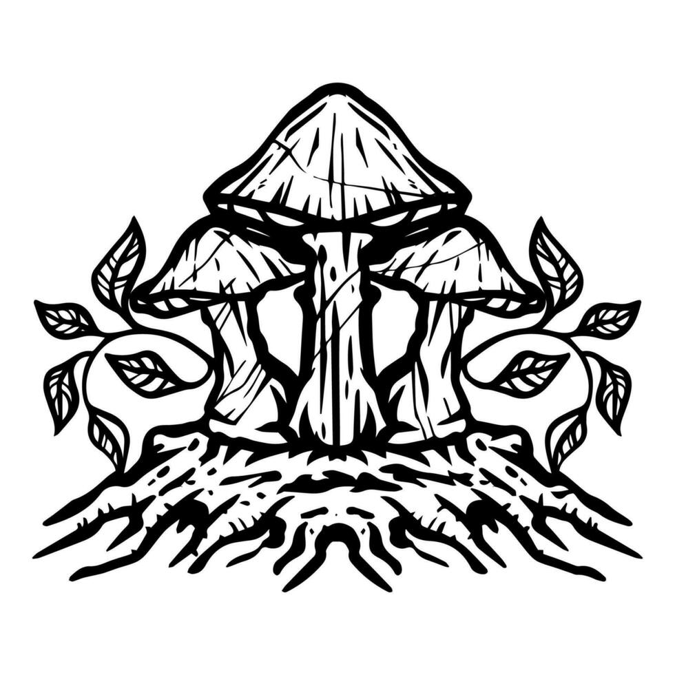 incroyable vecteur clipart, unique dégoulinant icône grouper. noir et blanc champignons vecteur illustration. plat icône champignons isolé sur blanc Contexte