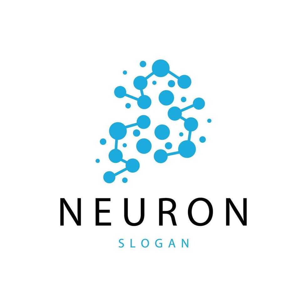 neurone logo, neurone nerf ou algue vecteur abstrait molécule conception, modèle illustration