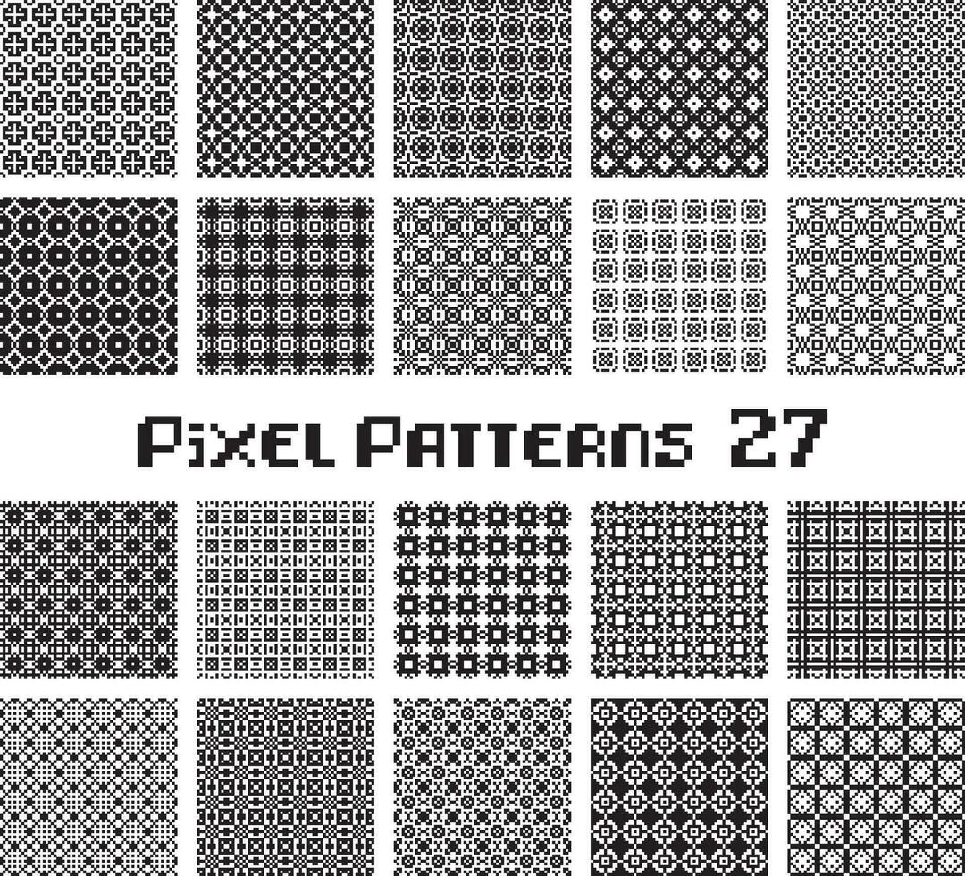 motif abstrait harmonieux de style pixel. définir l'arrière-plan de la conception géométrique. vecteur