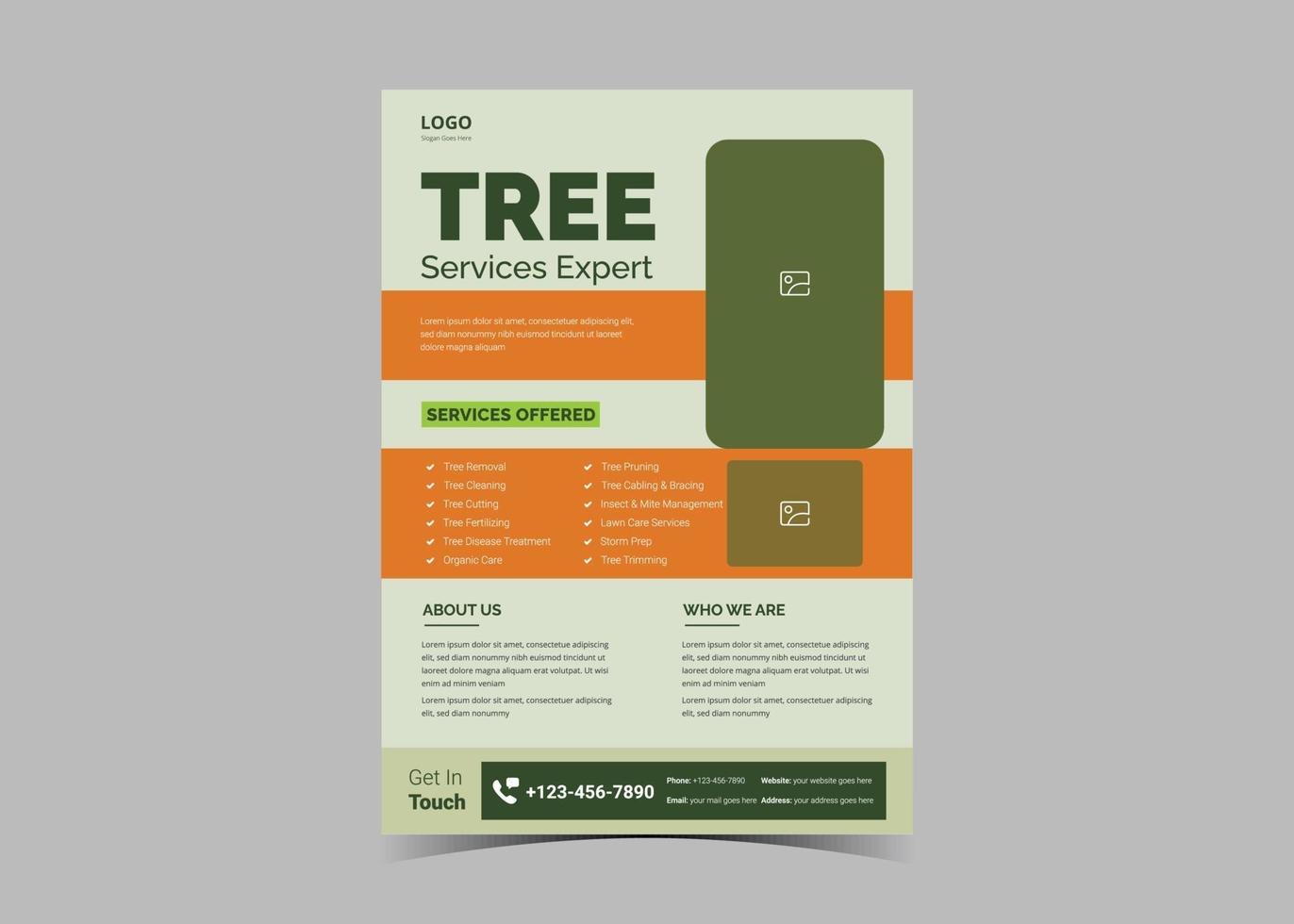 modèle de conception de flyer de service d'arbre vecteur